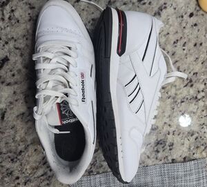 Reebok Men's Classic White and Black Sneakers